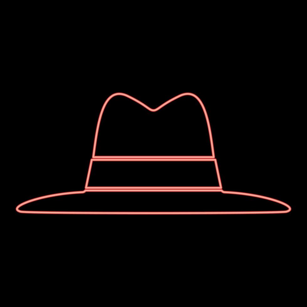 chapeau néon couleur rouge illustration vectorielle image de style plat vecteur