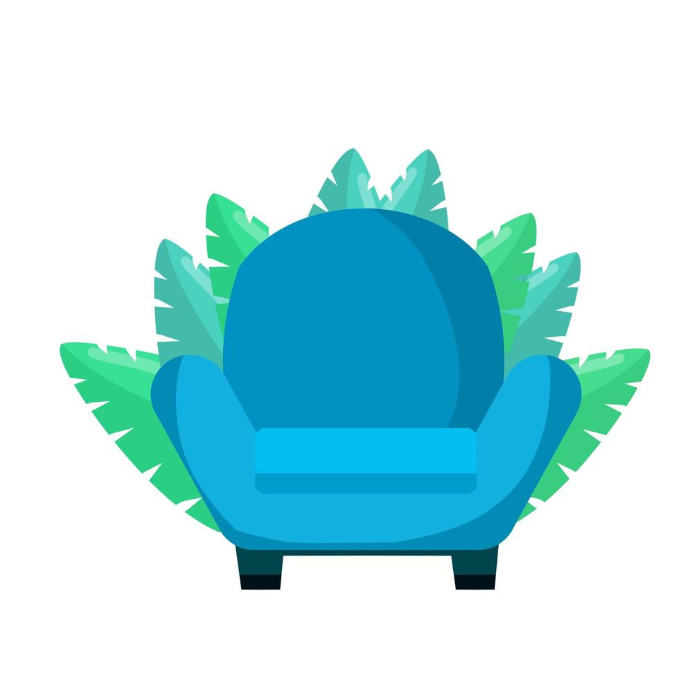 fauteuil. meubles moelleux modernes. illustration plate de dessin animé. vecteur