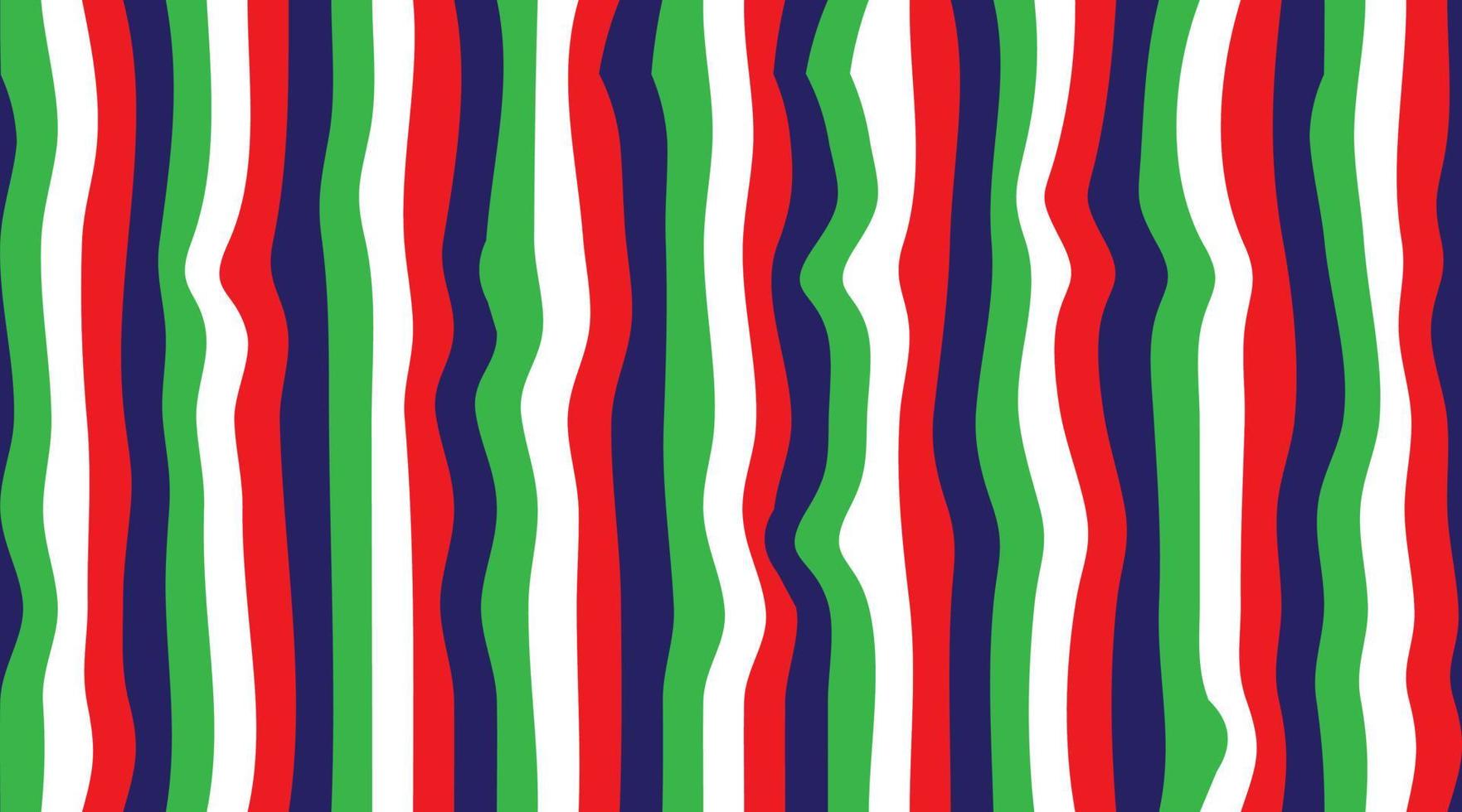 lignes ondulées motif coloré dessiné à la main. conception de fond géométrique abstrait. motif vectoriel vert, blanc et rouge