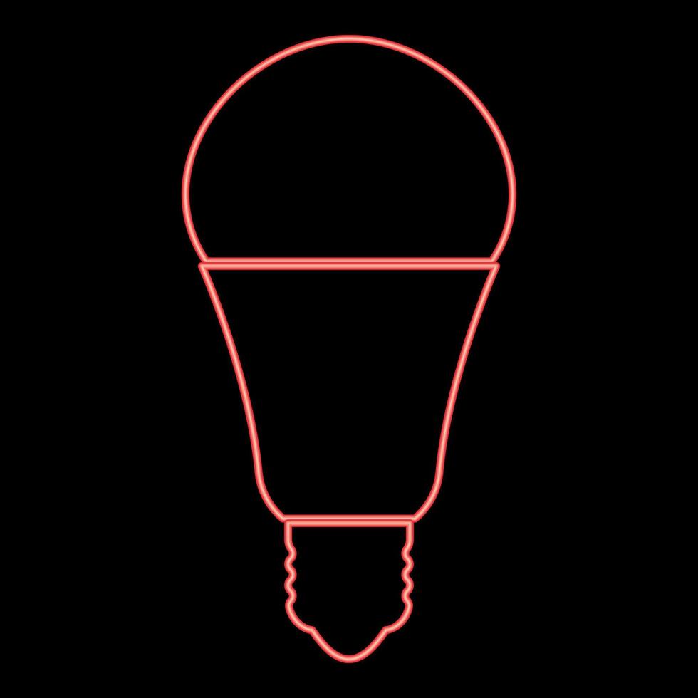 ampoule led néon couleur rouge image d'illustration vectorielle style plat vecteur