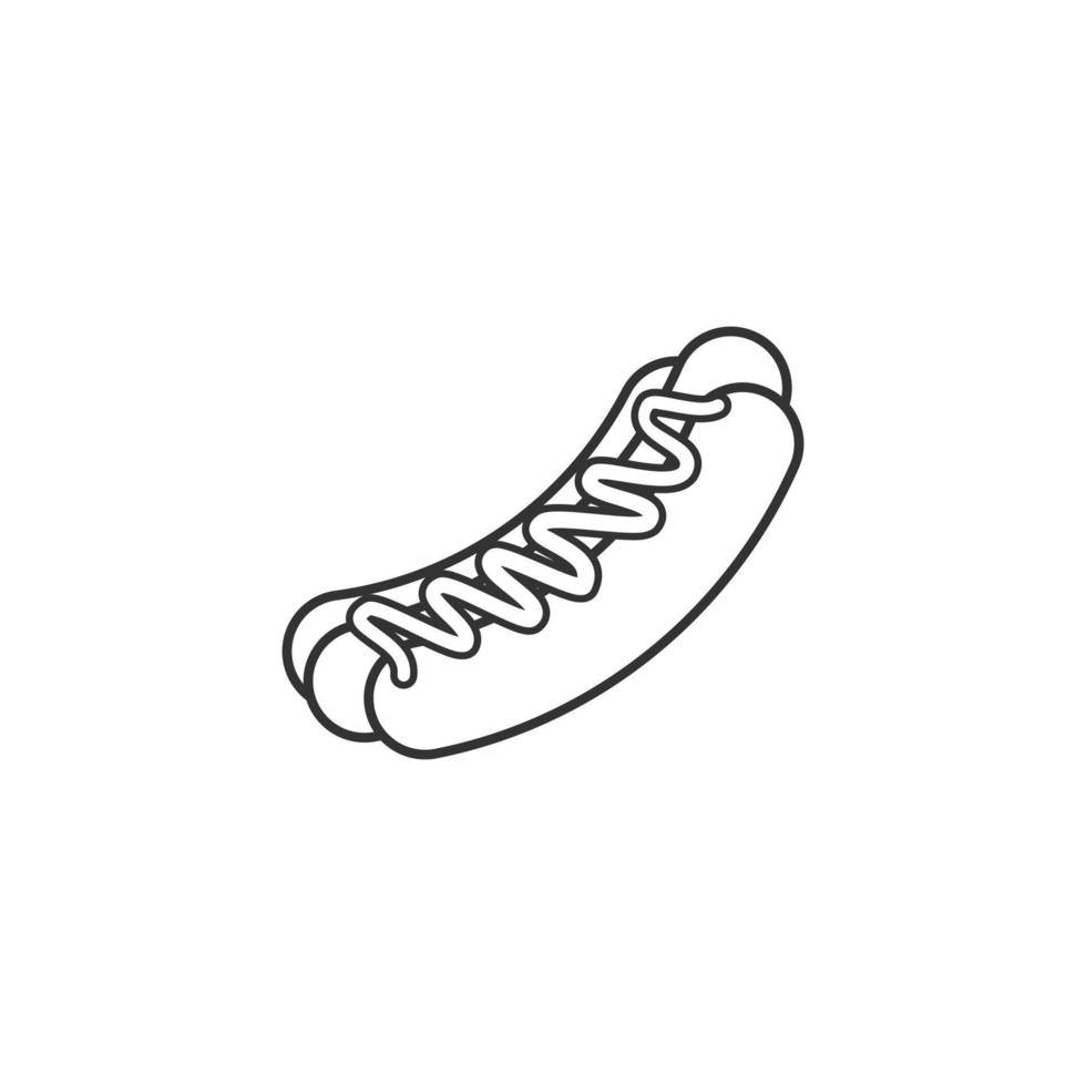 icône de hot-dog avec style de contour vecteur