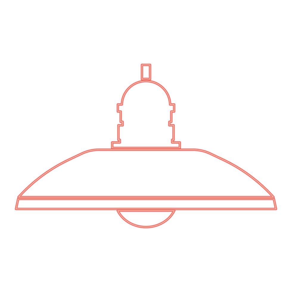 lampe de ménage rétro néon et lampadaire couleur rouge illustration vectorielle image de style plat vecteur