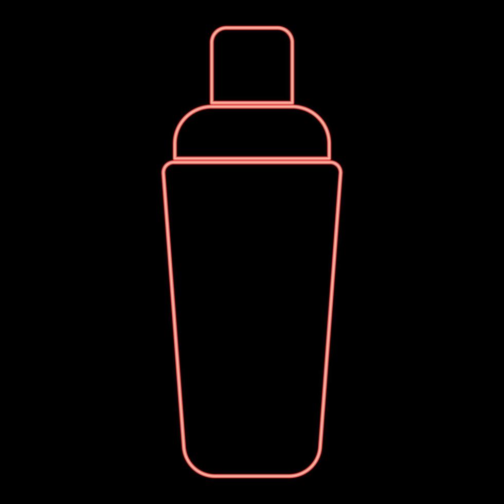 icône de shaker néon couleur noire en cercle illustration vectorielle de couleur rouge image de style plat vecteur