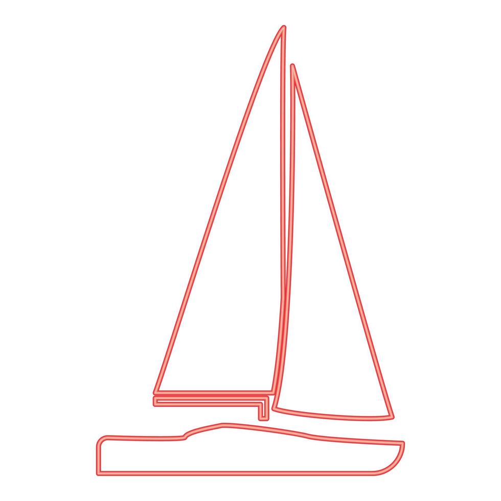 néon yacht couleur rouge image d'illustration vectorielle style plat vecteur