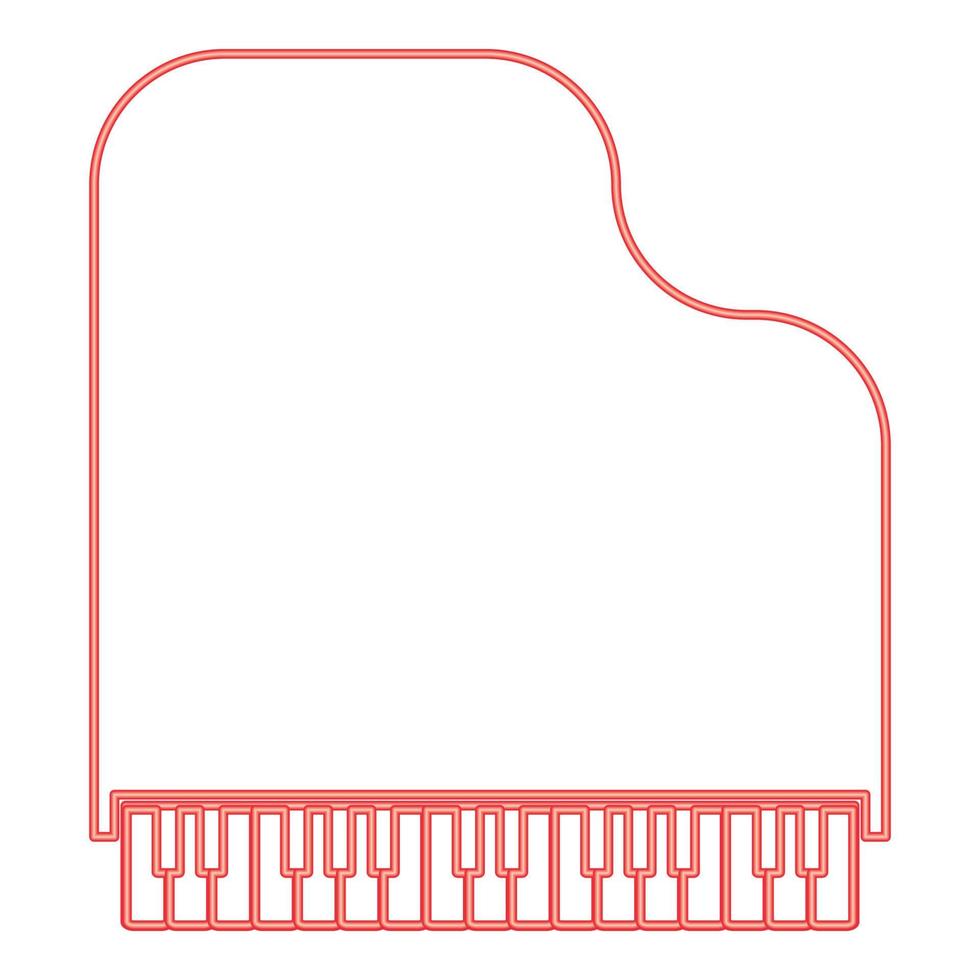 piano à queue néon couleur rouge image d'illustration vectorielle style plat vecteur