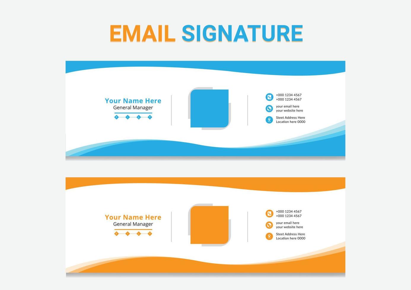 conception de modèle de signature de courrier électronique moderne d'entreprise vecteur