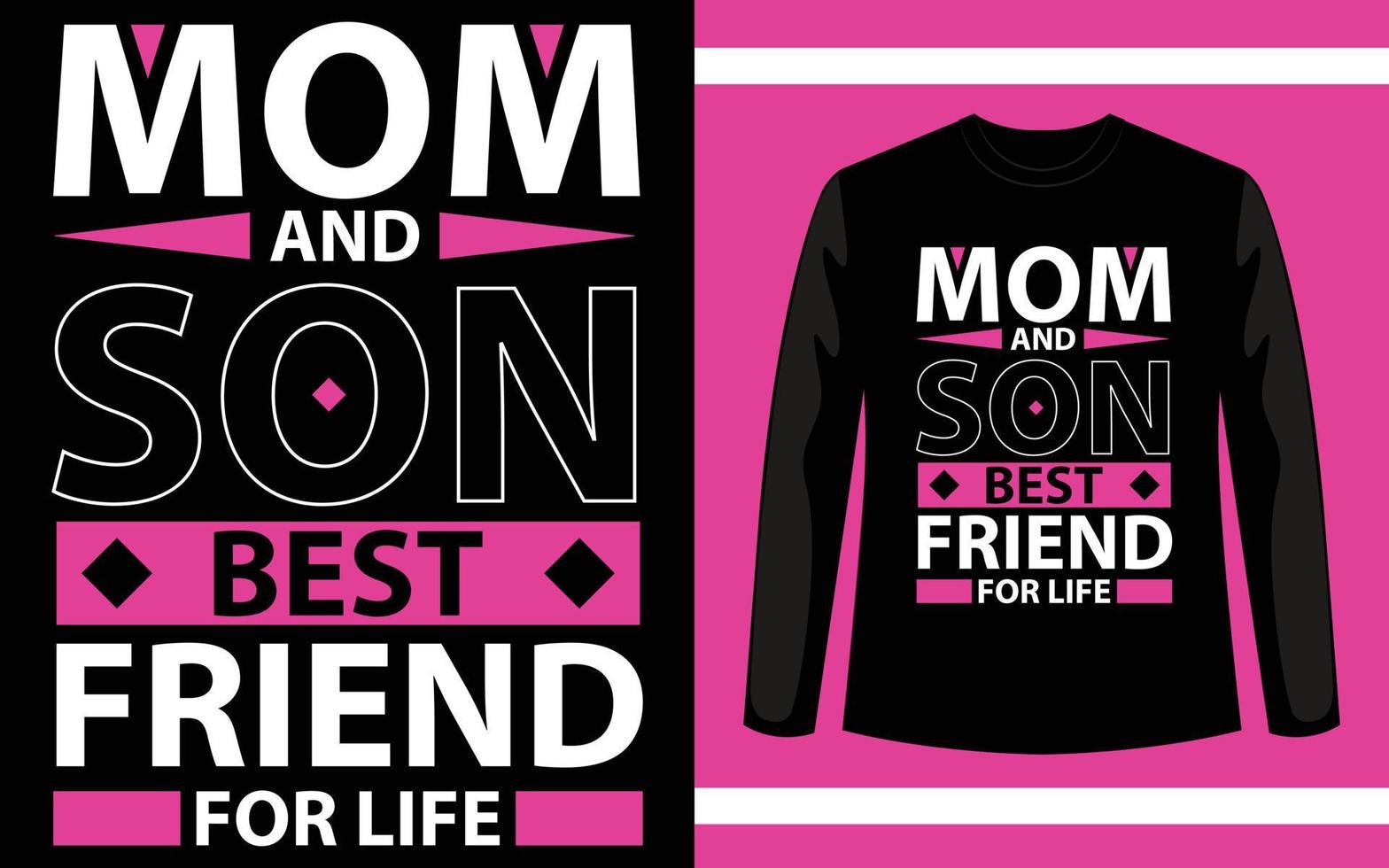 conception de t-shirt maman et fils meilleur ami pour la vie vecteur