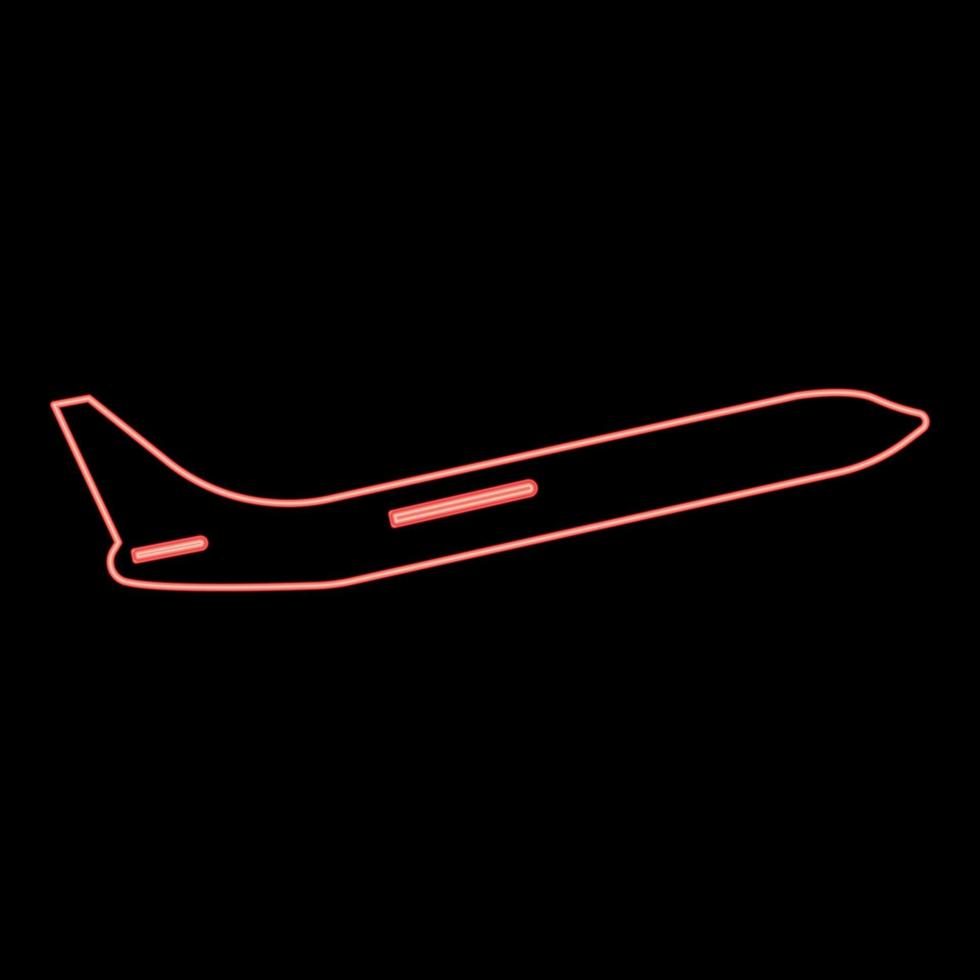 néon avion couleur rouge illustration vectorielle image de style plat vecteur