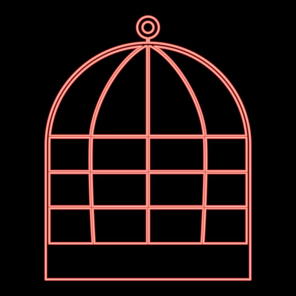 cage de fer au néon illustration vectorielle de couleur rouge image de style plat vecteur