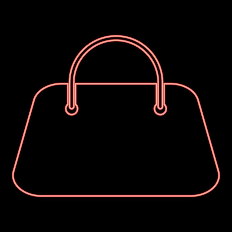 sac femme néon couleur rouge illustration vectorielle image de style plat vecteur