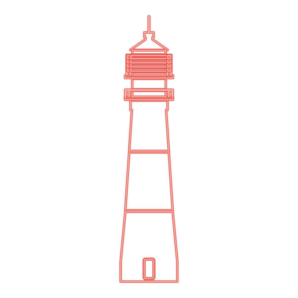 phare au néon couleur rouge illustration vectorielle image de style plat vecteur