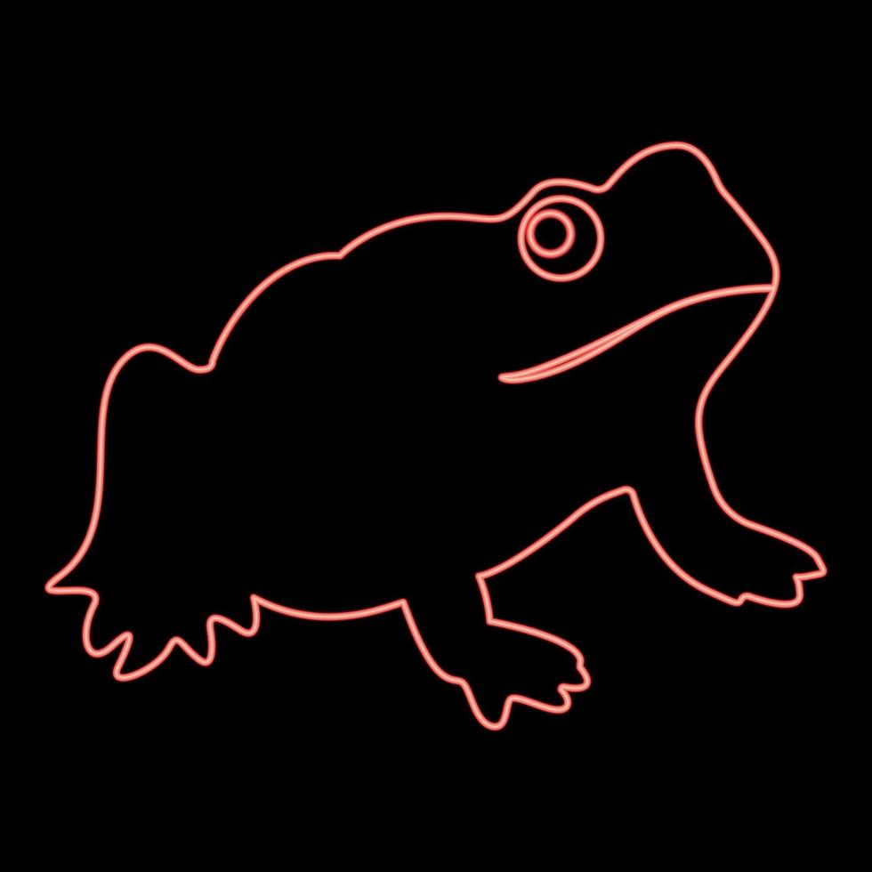 grenouille néon couleur rouge illustration vectorielle image de style plat vecteur