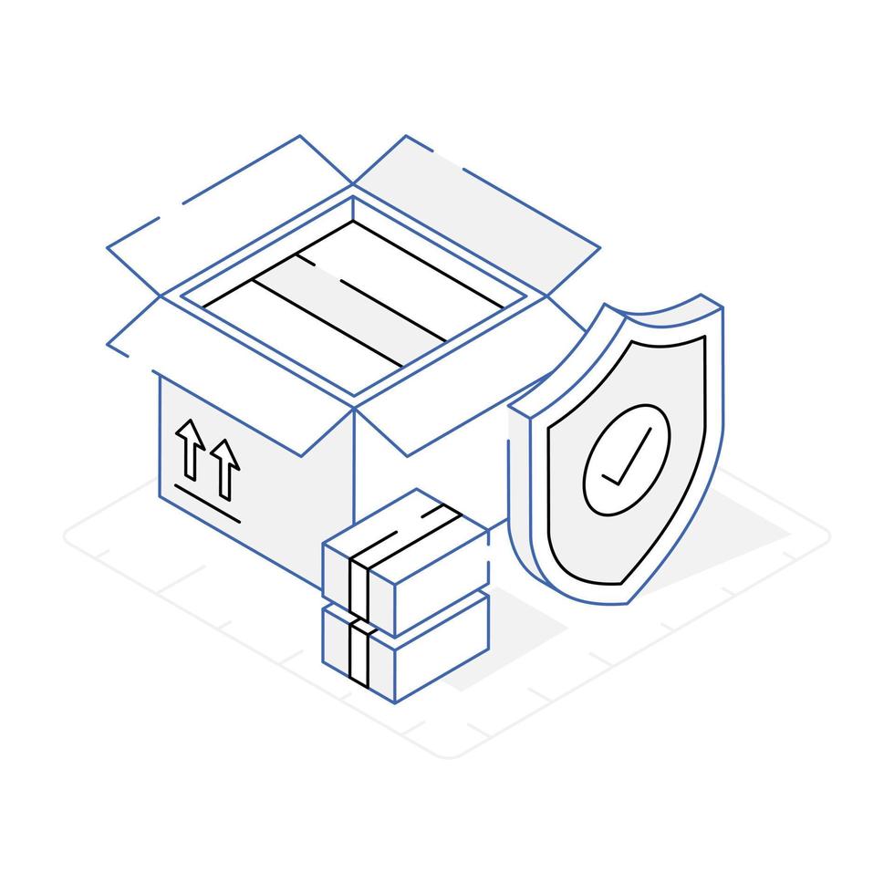 une icône de conception isométrique d'emballage vecteur