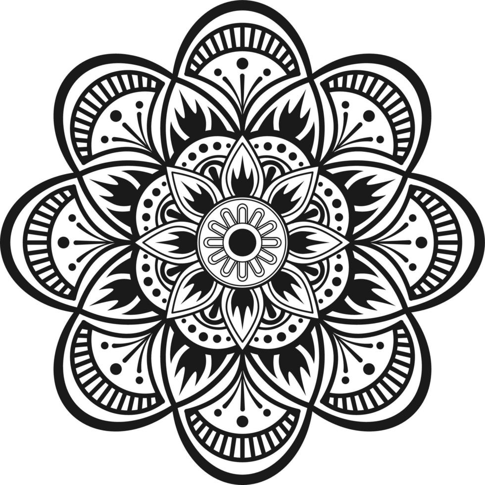 mandala de vecteur, noir et blanc vecteur