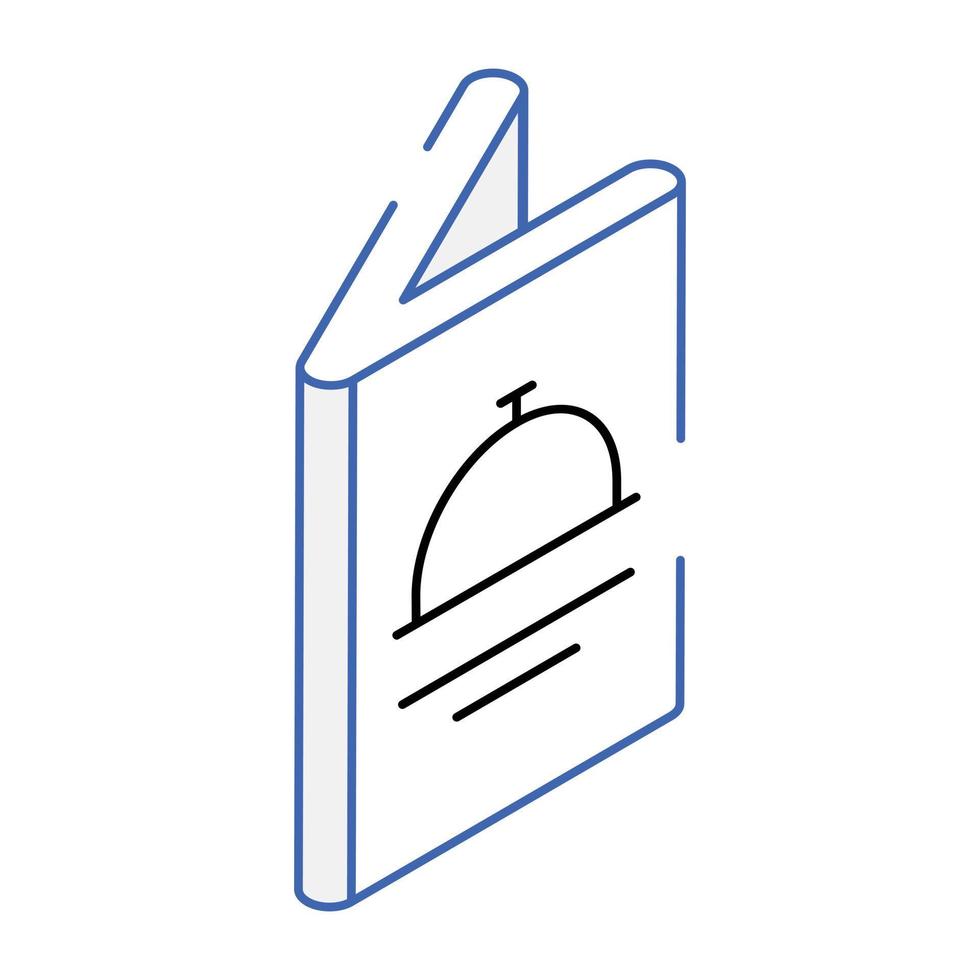 icône de menu de restaurant conçue en icône isométrique vecteur