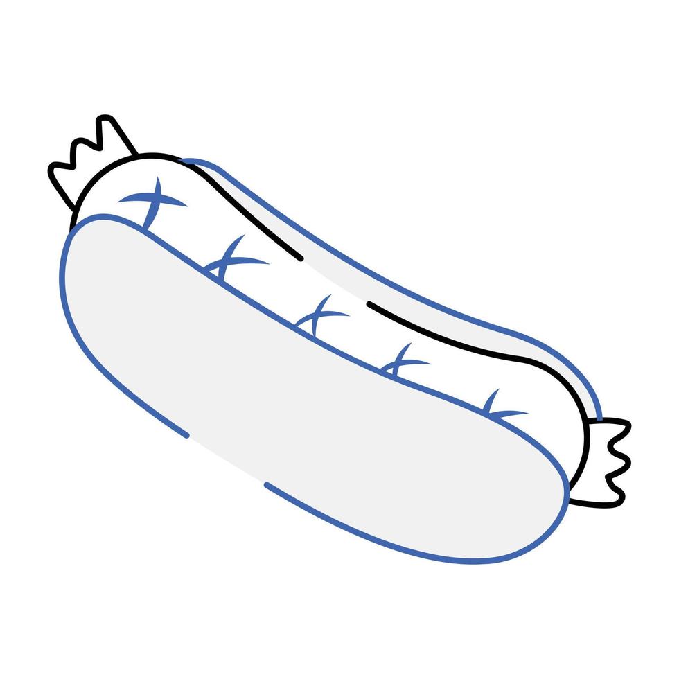 icône isométrique de hot dog conçue de manière créative vecteur