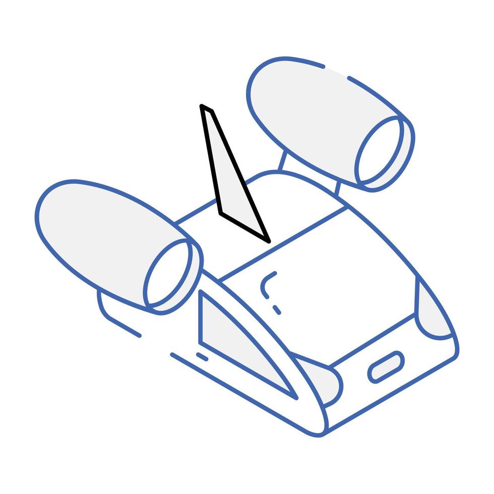 une icône isométrique de voiture volante télécharger vecteur