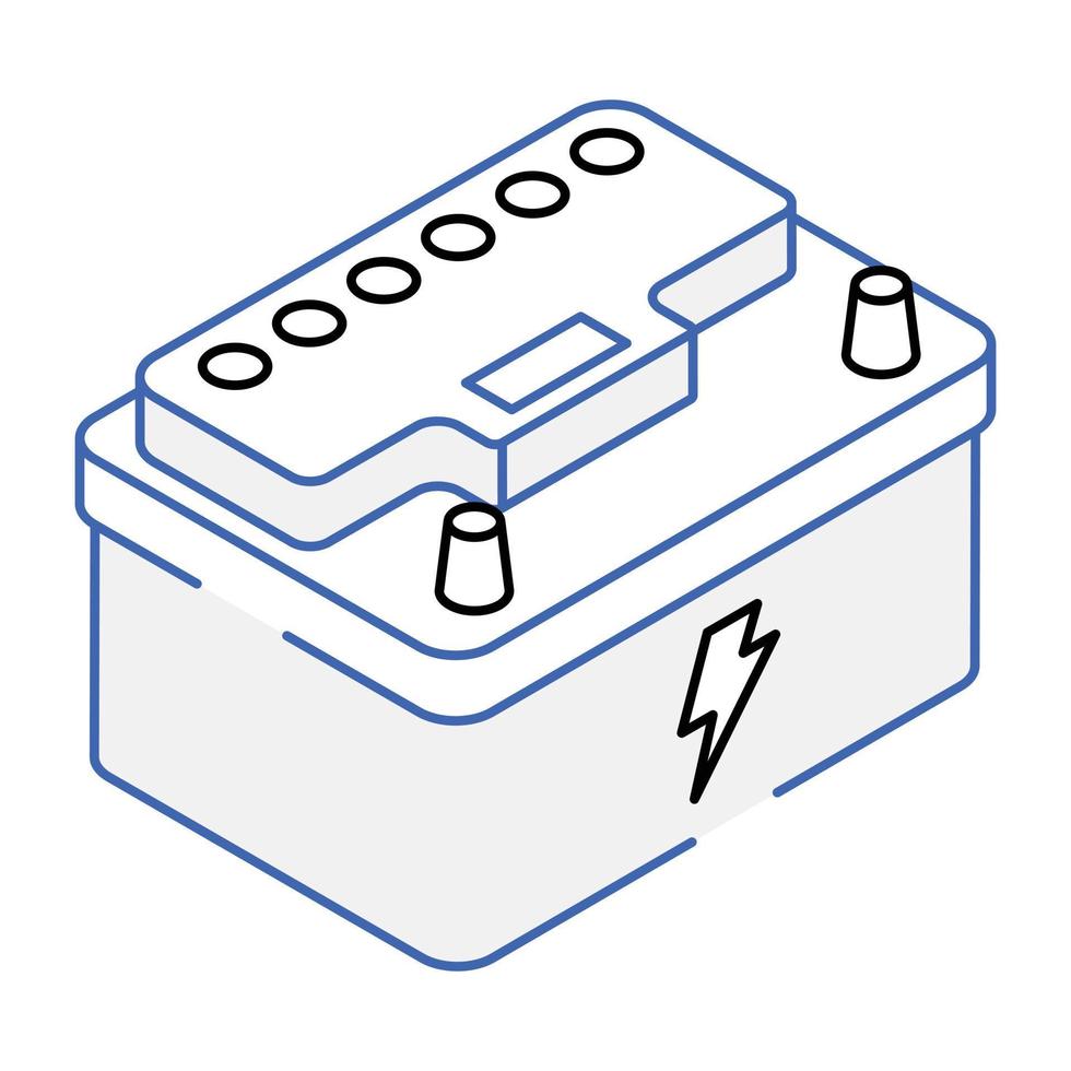 télécharger l'icône isométrique premium de la batterie de voiture vecteur