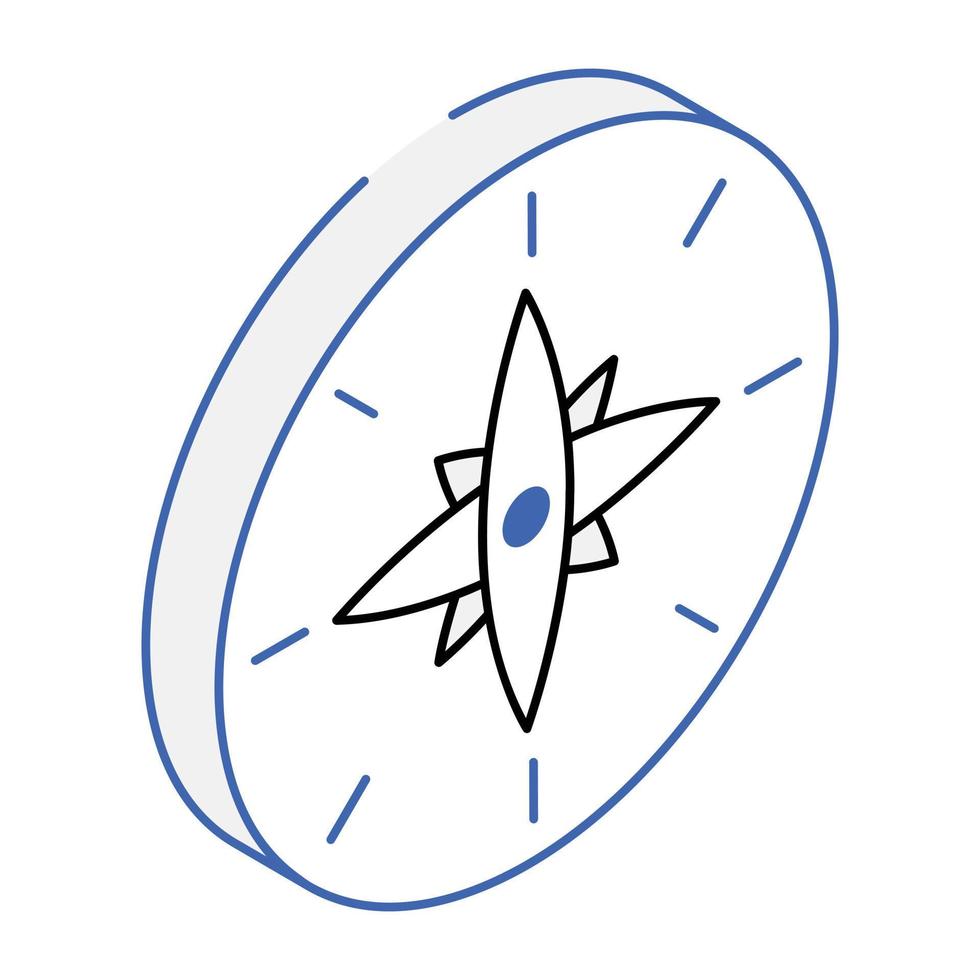 l'icône isométrique de la rose des vents est prête pour une utilisation premium vecteur