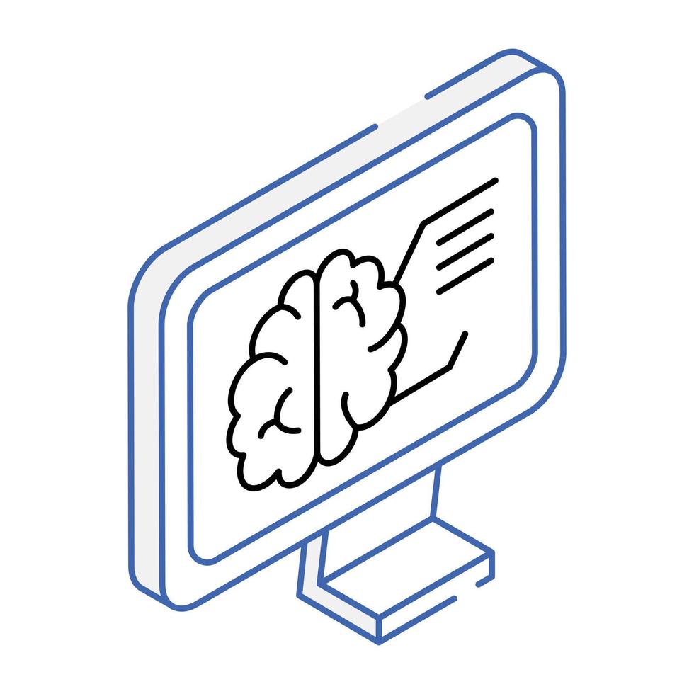 une icône de conception isométrique d'apprentissage automatique vecteur