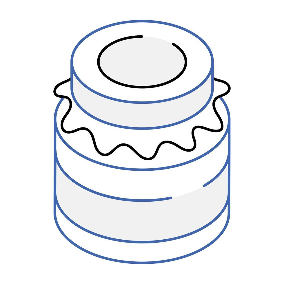 une icône isométrique de pot de miel vecteur