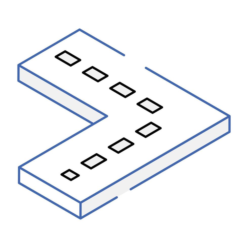 icône isométrique à la mode de la règle vecteur