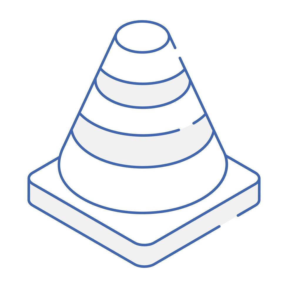 vérifiez cette icône isométrique du cône de signalisation vecteur