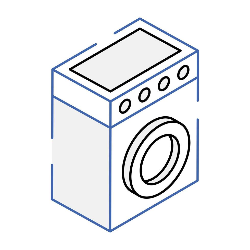 une icône de conception isométrique de machine à laver vecteur