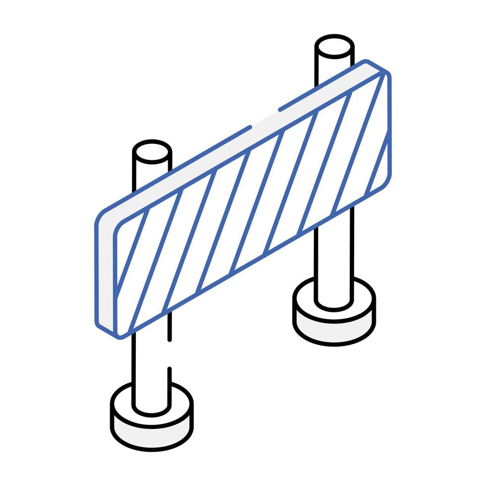 une icône de conception de contour de barrière routière vecteur