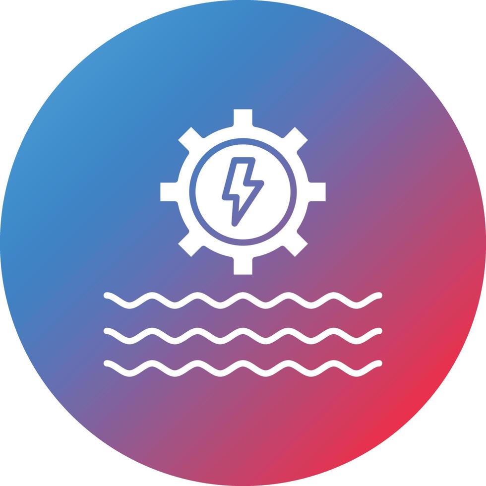 icône de fond dégradé cercle glyphe hydroélectrique vecteur