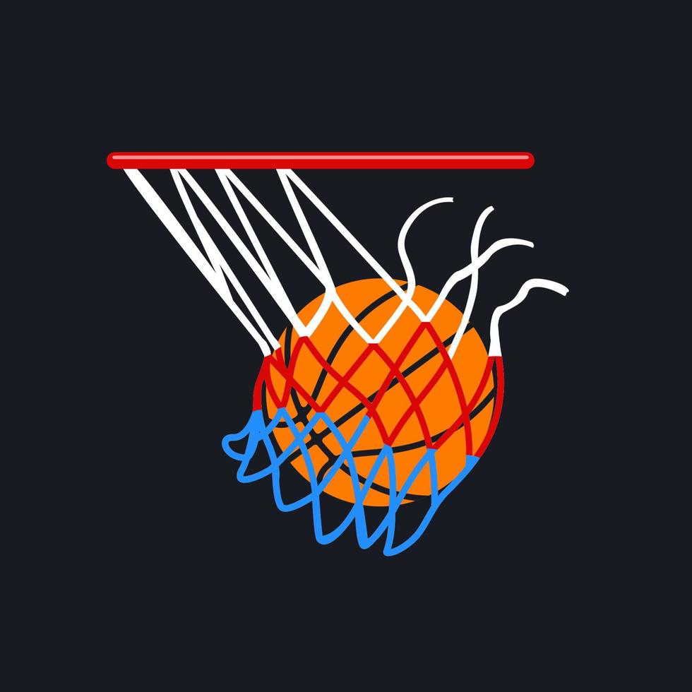 illustration de coupe nette avec vecteur de basket-ball