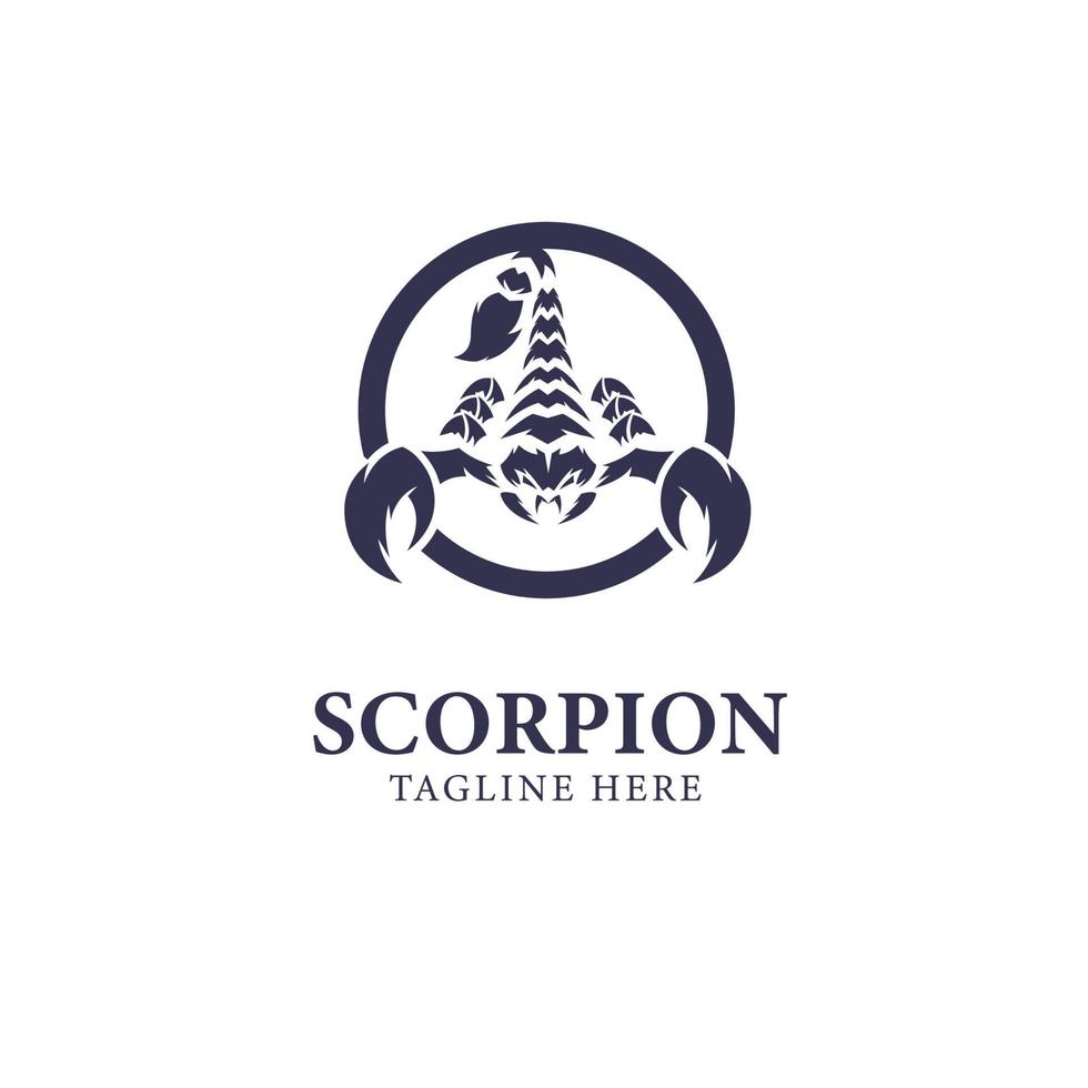 logo scorpion qui a l'air féroce et fort, lié au logo de la marque de l'événement ou de l'entreprise. vecteur