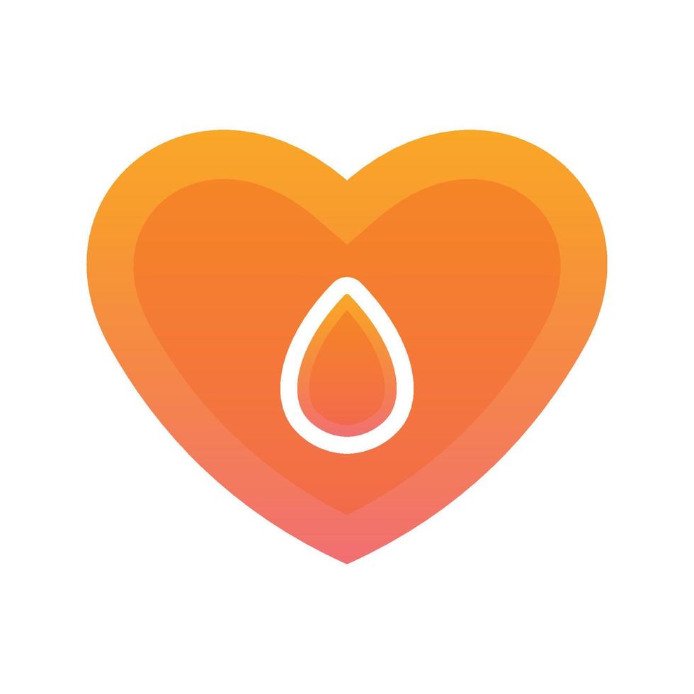 icône de modèle de conception de logo dégradé d'amour de l'eau vecteur