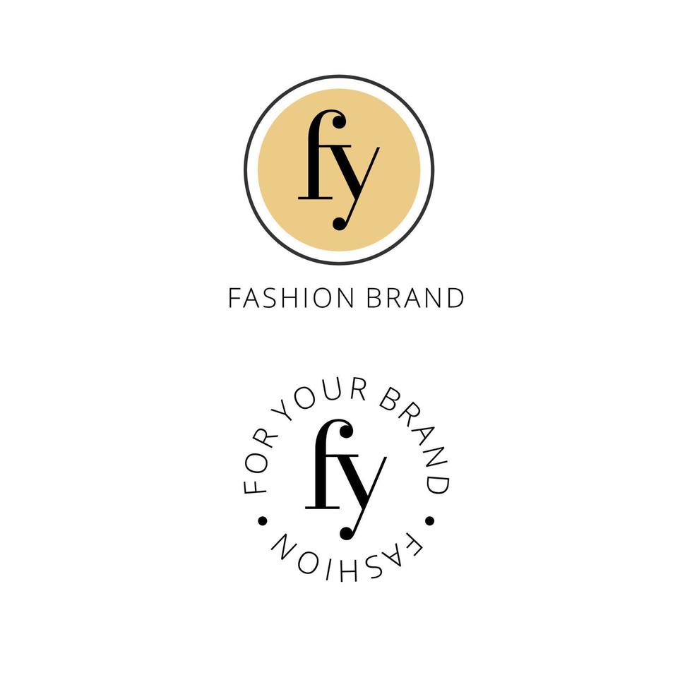 logo monogramme fy pour la marque de beauté et de mode vecteur