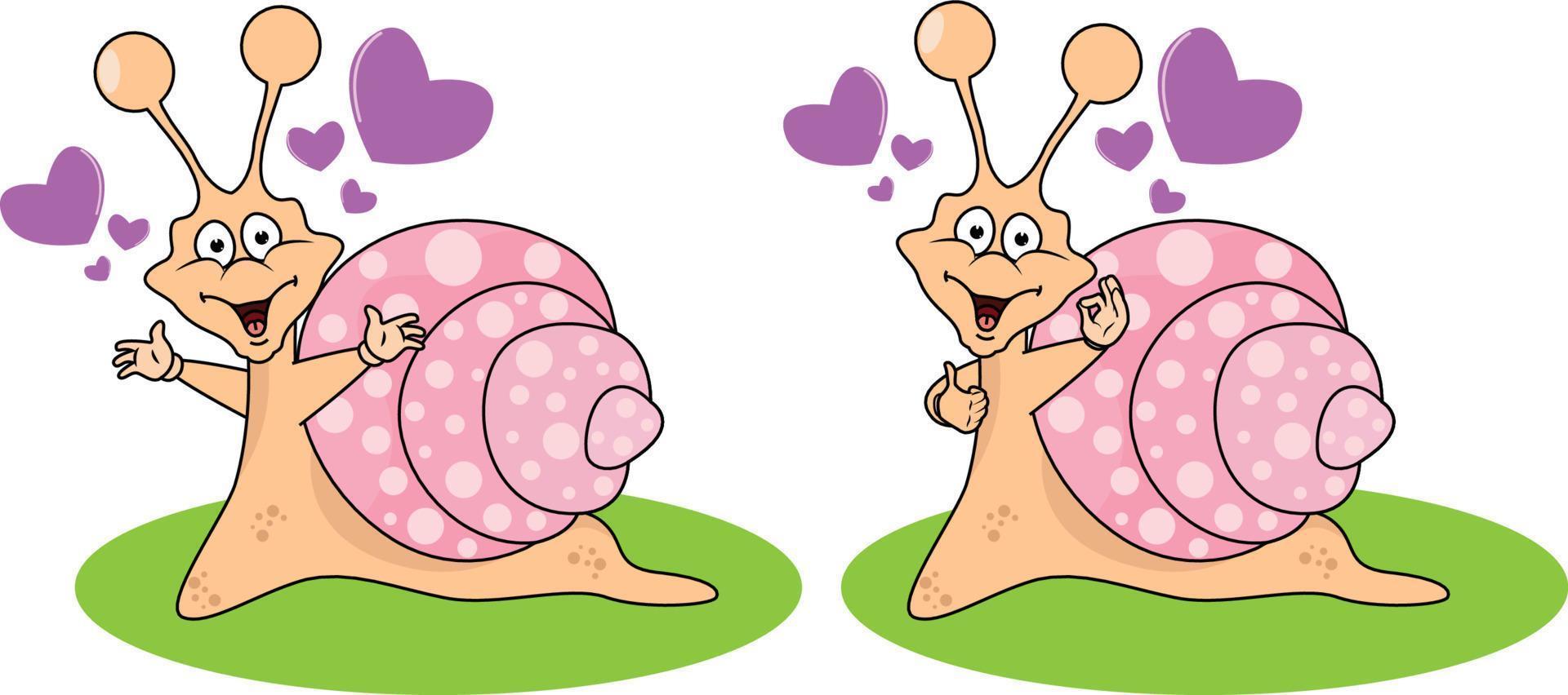 graphique de dessin animé animal escargot mignon vecteur