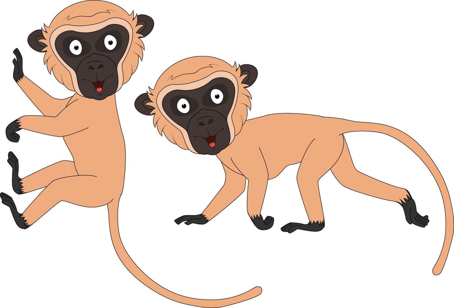 graphique de dessin animé animal mignon singe vervet vecteur