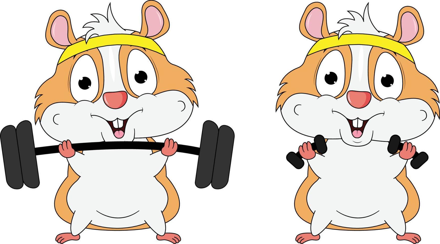 sport de dessin animé de hamster mignon vecteur