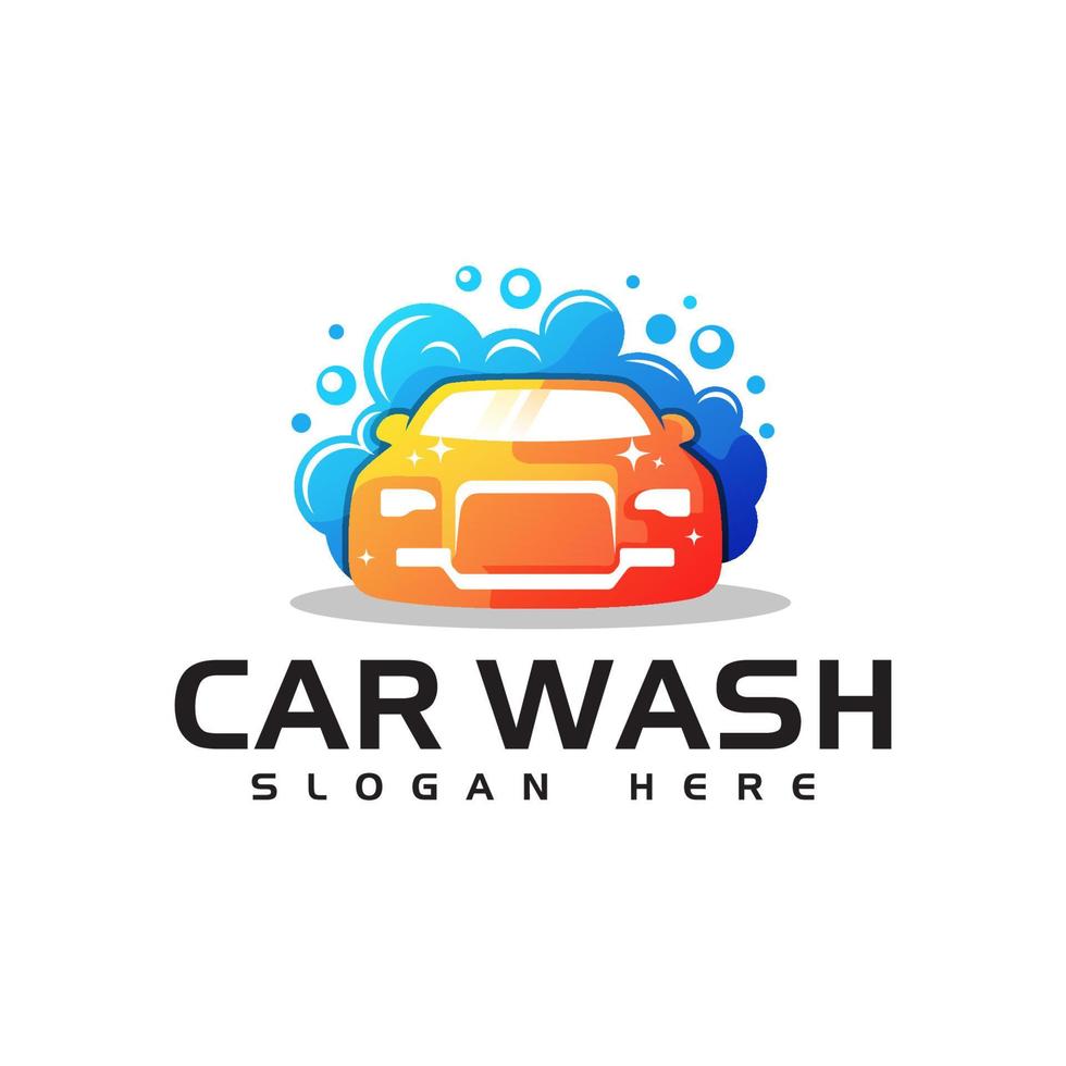 superbe logo dégradé de lavage de voiture, modèle vectoriel de conception de logo de sport automobile frais
