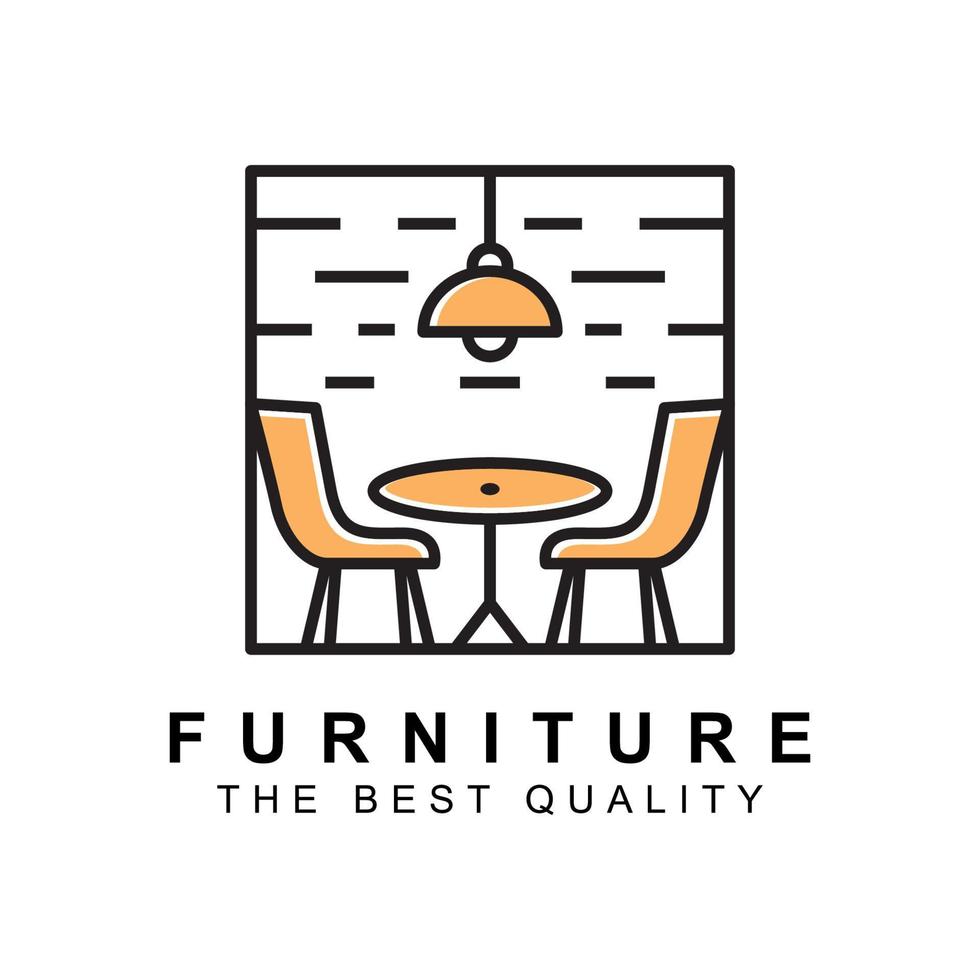 logo d'entreprise d'intérieur de meubles minimalistes modernes vecteur