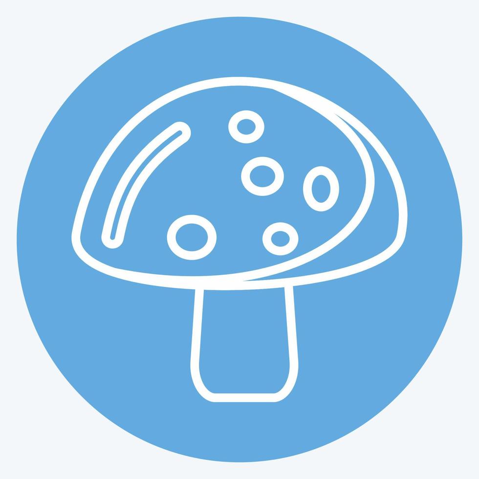 icône champignon. adapté au symbole des fruits et légumes. façon yeux bleus. conception simple modifiable. vecteur de modèle de conception