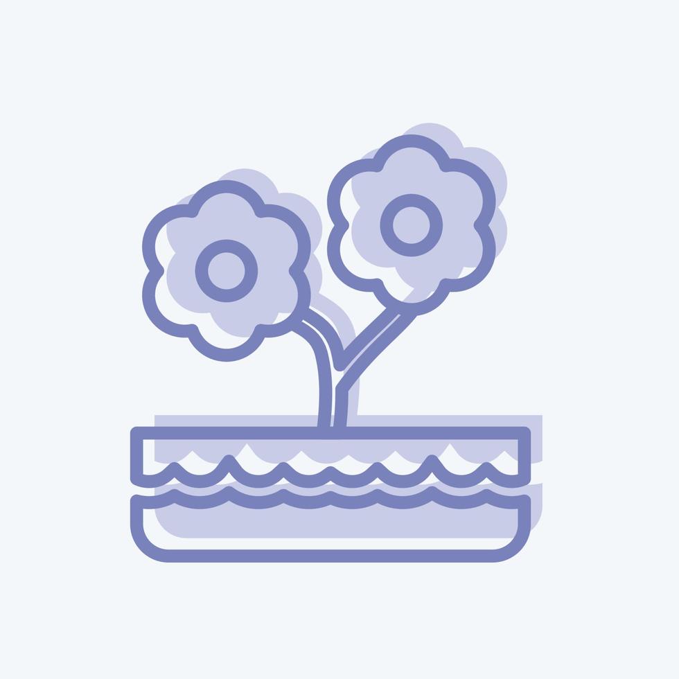 icône pot de fleur. adapté au symbole du jardin. style bicolore. conception simple modifiable. vecteur de modèle de conception. illustration de symbole simple