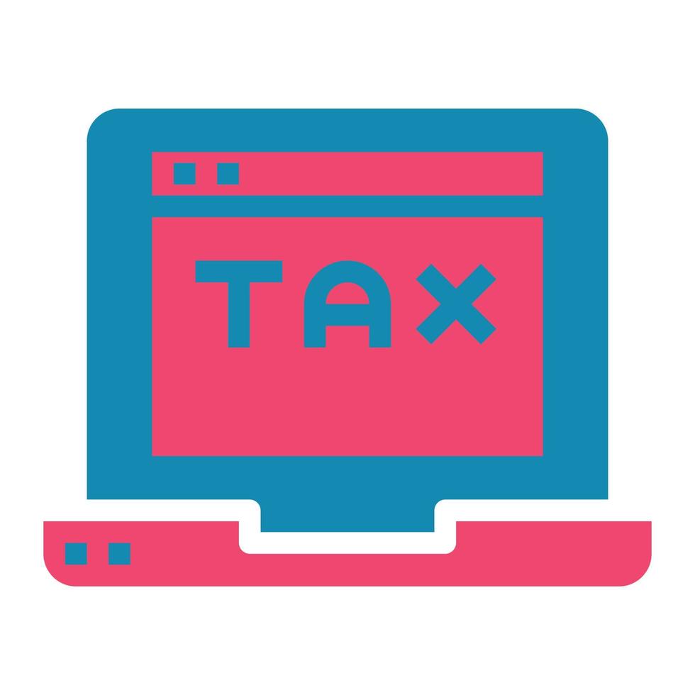 illustration vectorielle d'icône de taxe pour ordinateur portable. vecteur