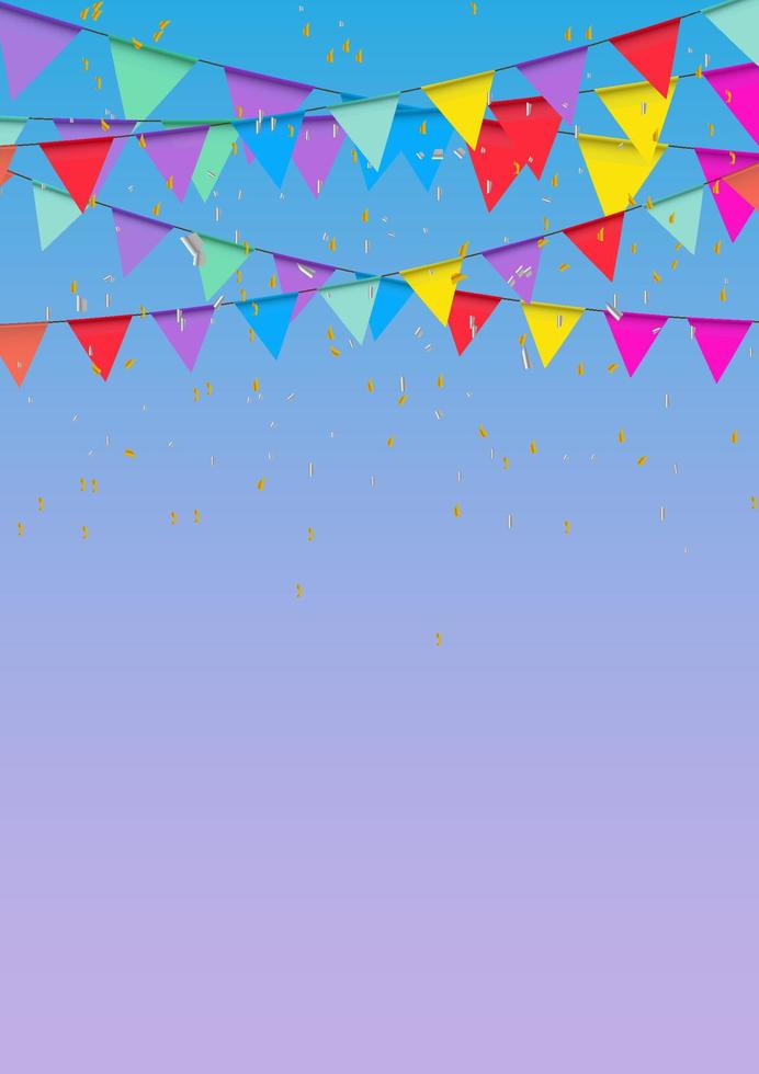 drapeau du festival graphique multicolore pour la décoration heureuse pour le fond de toile de fond vecteur