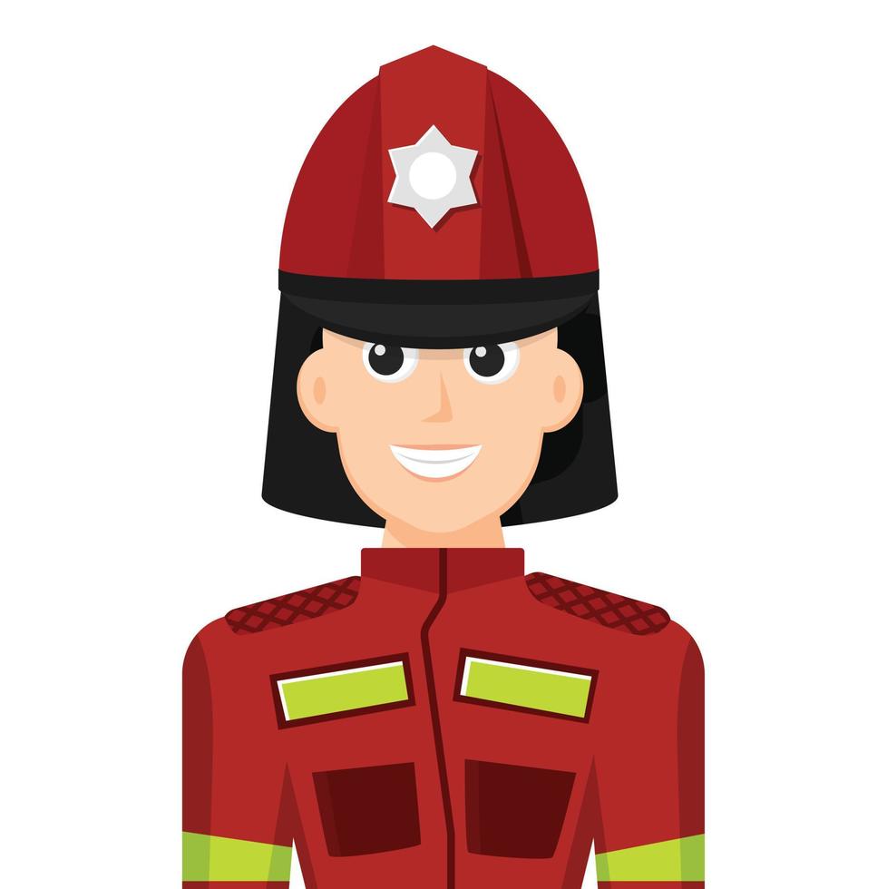 vecteur plat simple coloré de pompier, icône ou symbole, illustration vectorielle de concept de personnes.