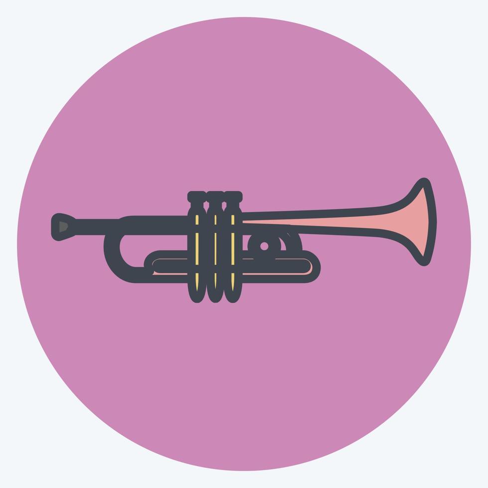 icône trompette. adapté au symbole de la musique. style de couleur assortie. conception simple modifiable. vecteur de modèle de conception. illustration de symbole simple