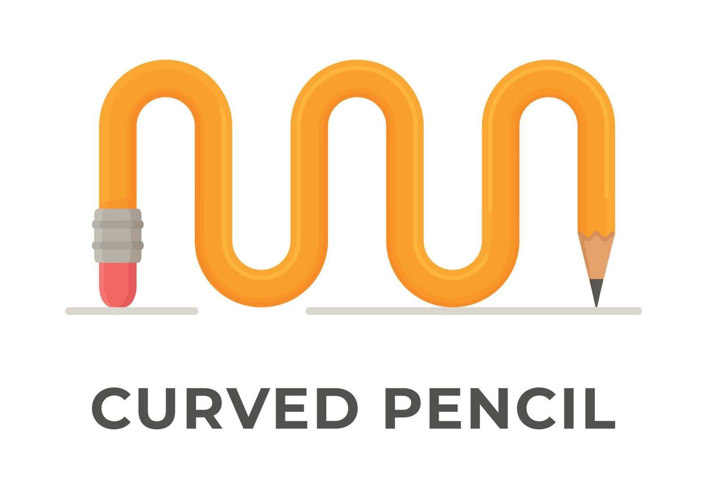 illustration vectorielle d'un crayon uni torsadé isolé. achat de papeterie pour l'école ou l'université. vecteur