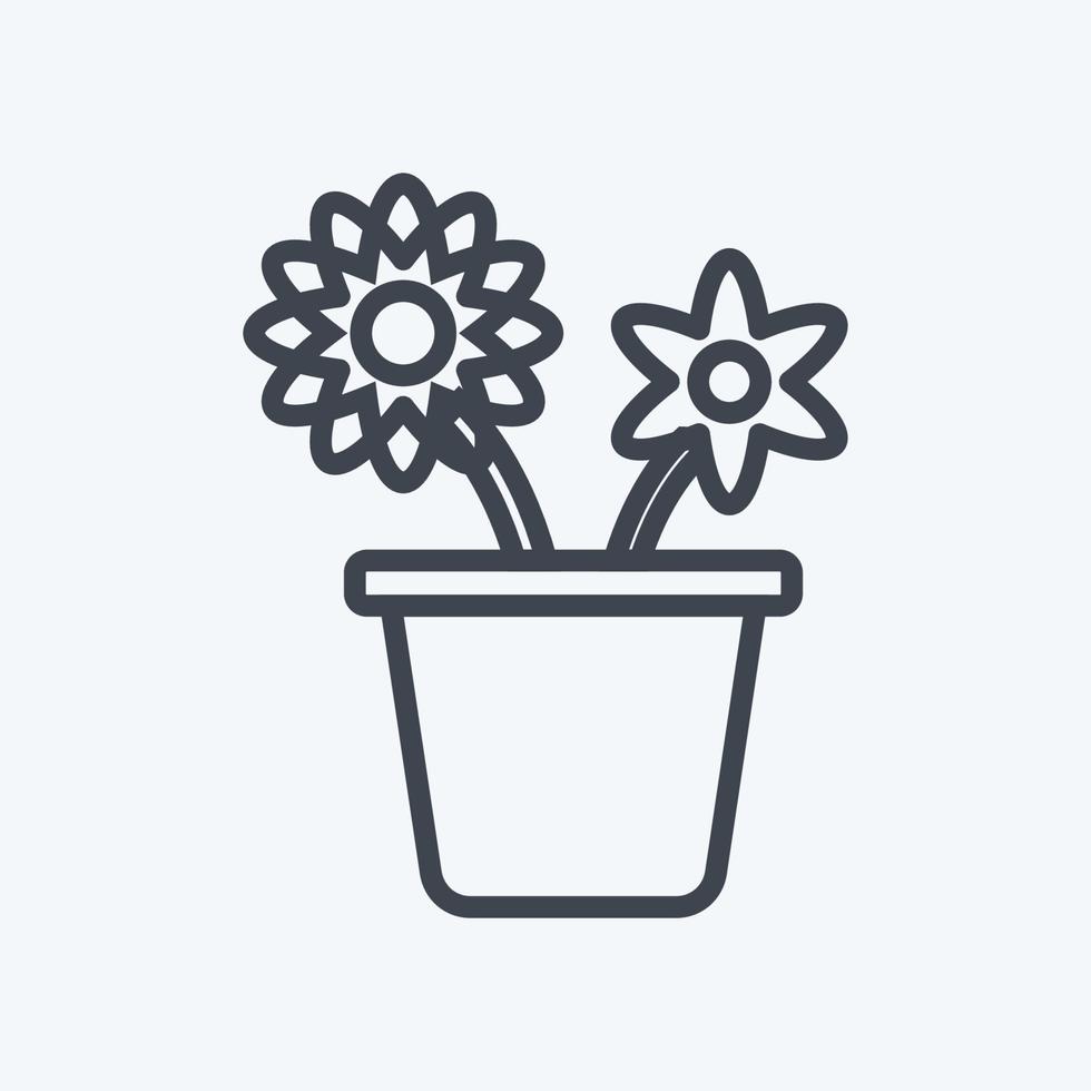icône pot de fleur. adapté au symbole du printemps. style de ligne. conception simple modifiable. vecteur de modèle de conception. illustration de symbole simple
