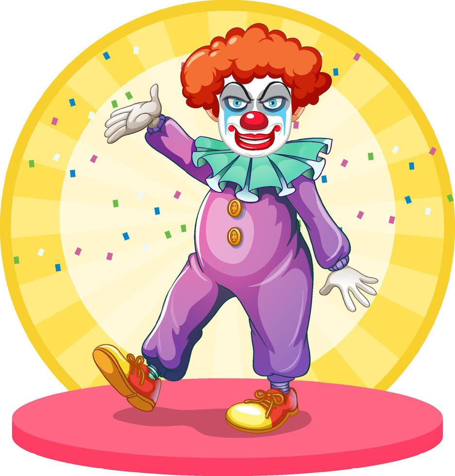 clown de dessin animé sur scène vecteur