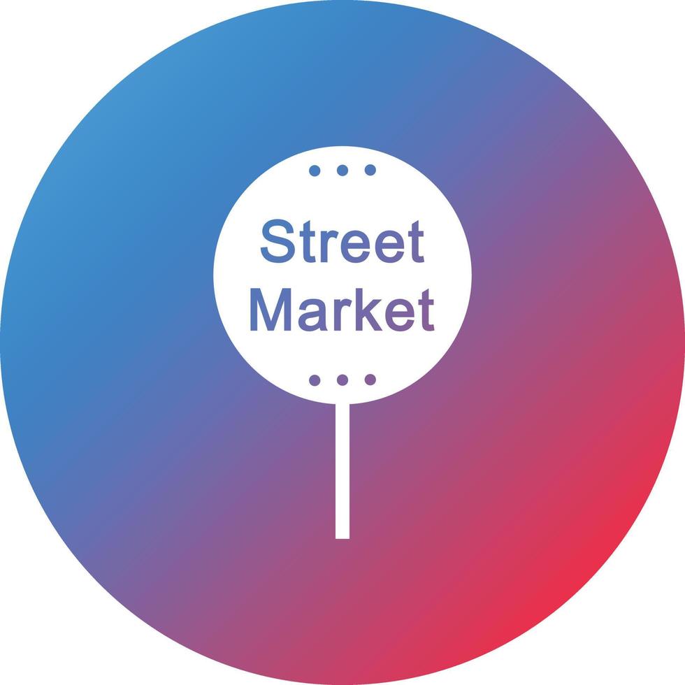 icône de fond dégradé de cercle de glyphe de signe de marché de rue vecteur