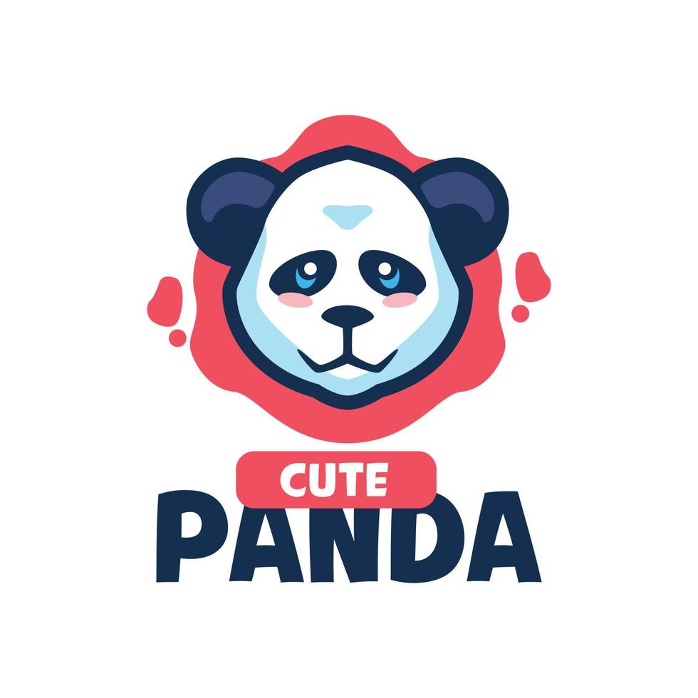 modèles de logo de mascotte de dessin animé panda mignon vecteur